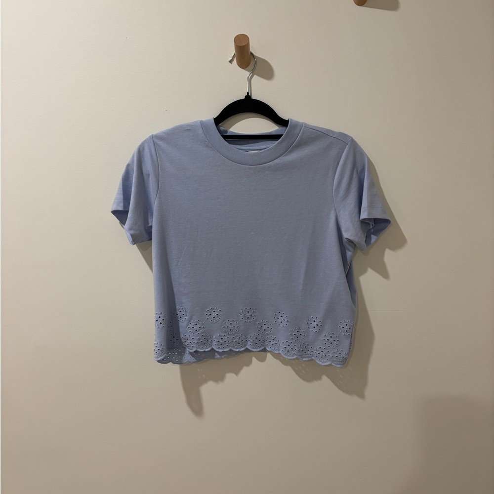 Cropped Eyelet T-Shirt